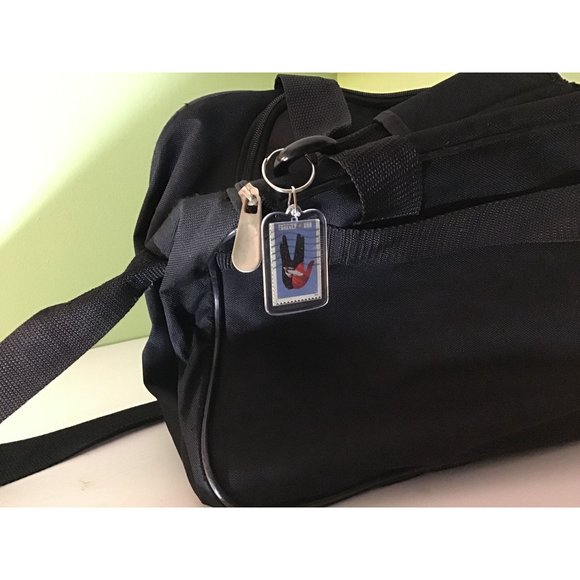 Pansy Postage Stamp Keychain Recycled Vintage USA Gift - Picture 5 of 8